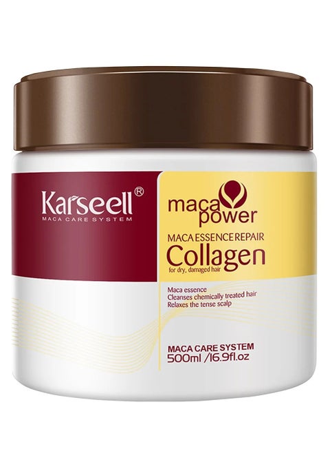 Collagen Hair Treatment Deep Repair Conditioning Argan Oil Collagen Hair Mask Essence for Dry Damaged Hair All Hair Types 16.90 oz 500ml